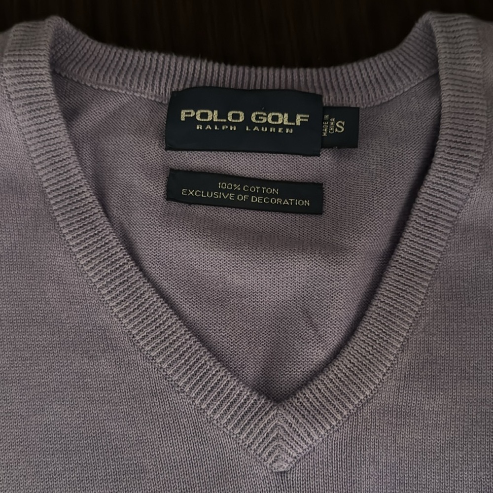 Pro golf Ralph Lauren 100% cotton size small V-neck short sleeve vest. Unisex